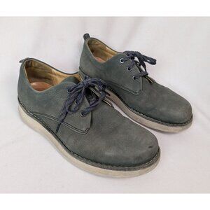 Samuel Hubbard Suede Dress Oxford Shoes 9.5 M Gray Blue Vibram Sole Lace Up